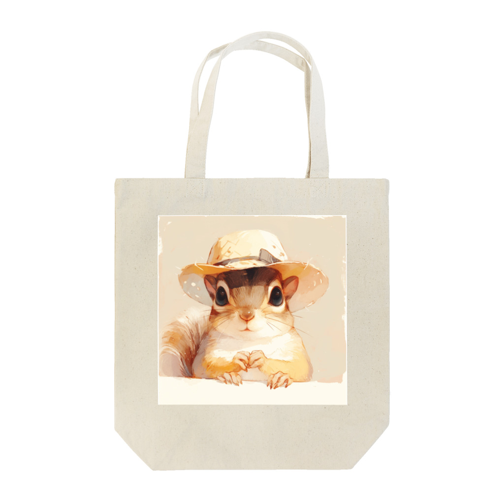 AQUAMETAVERSEの帽子をかぶった可愛いリス Marsa 106 Tote Bag