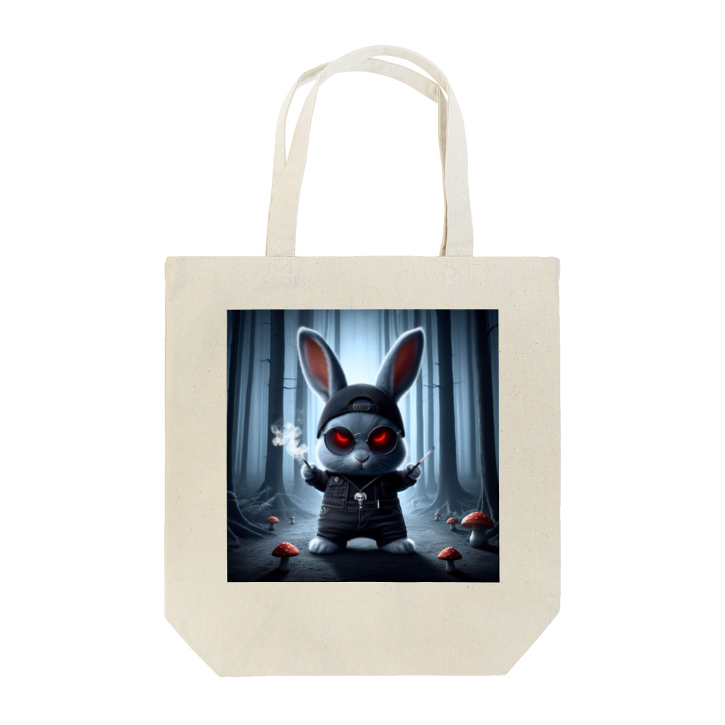 takoyakimagicの可愛いうさぎが悪そうな表情でダバコ Tote Bag