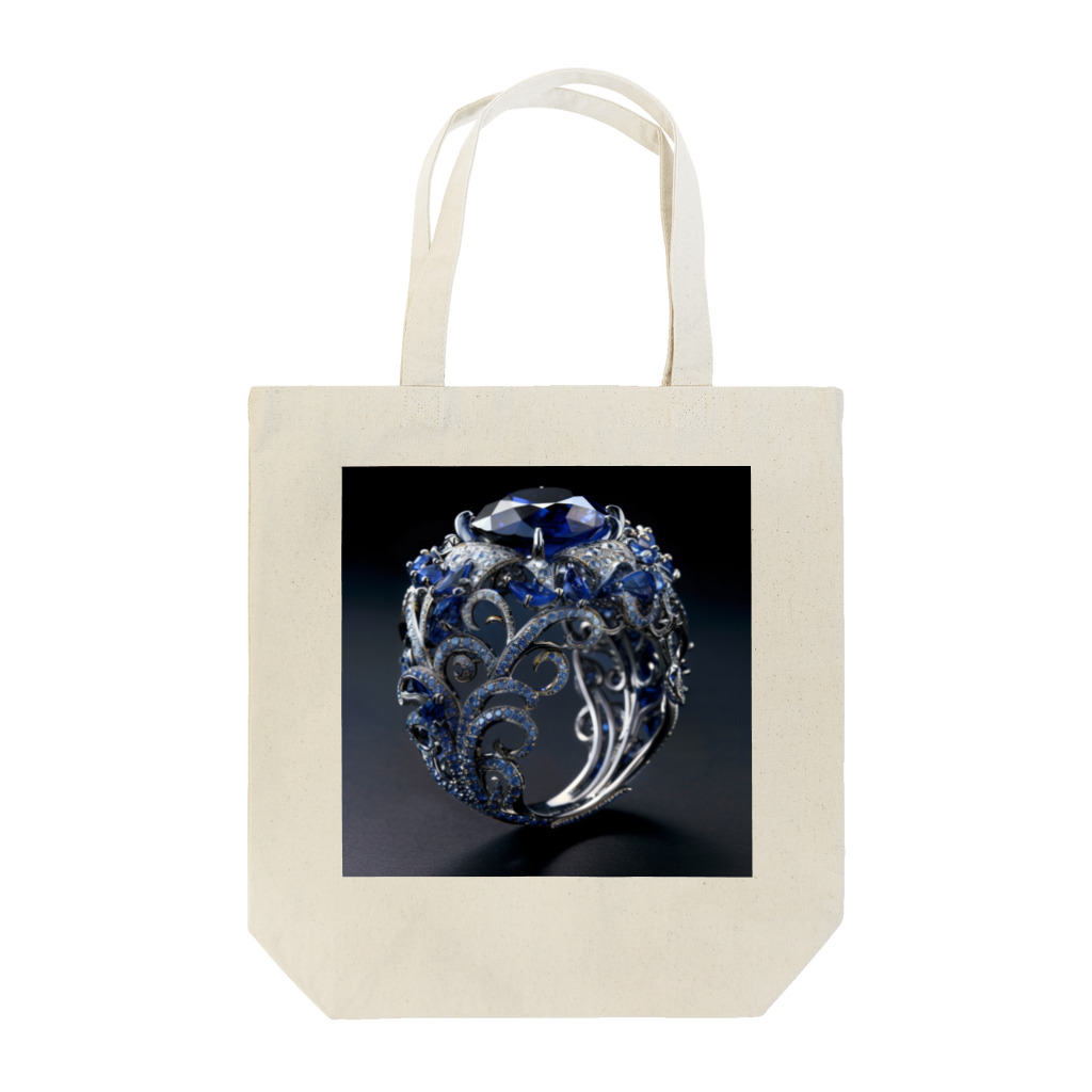 AQUAMETAVERSEの高価で魅力的なサファイアの指輪　BLUE PLUM  691 Tote Bag