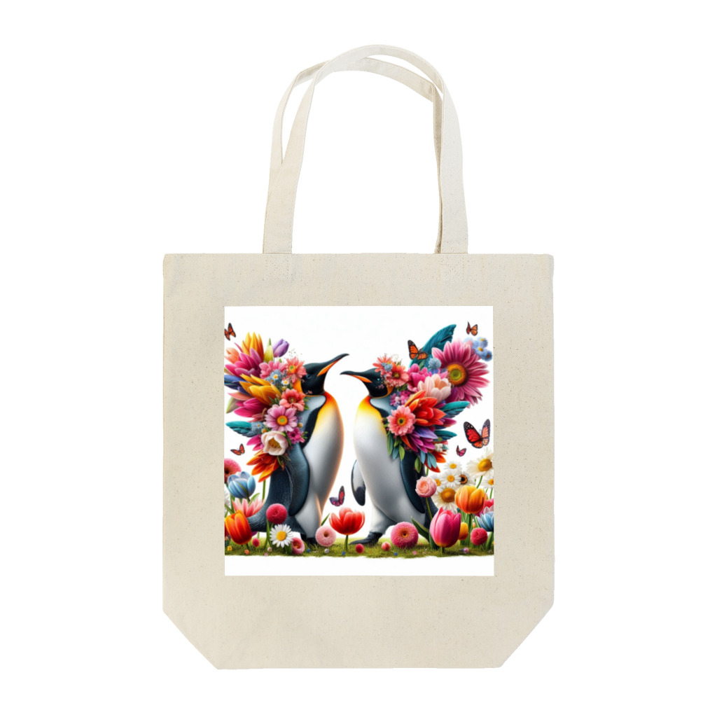 zenjoyのフラワーペンギン Tote Bag