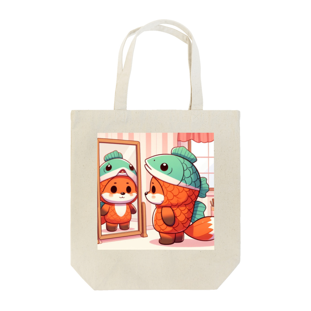 onochan0212の鮭コスプレのキツネ Tote Bag