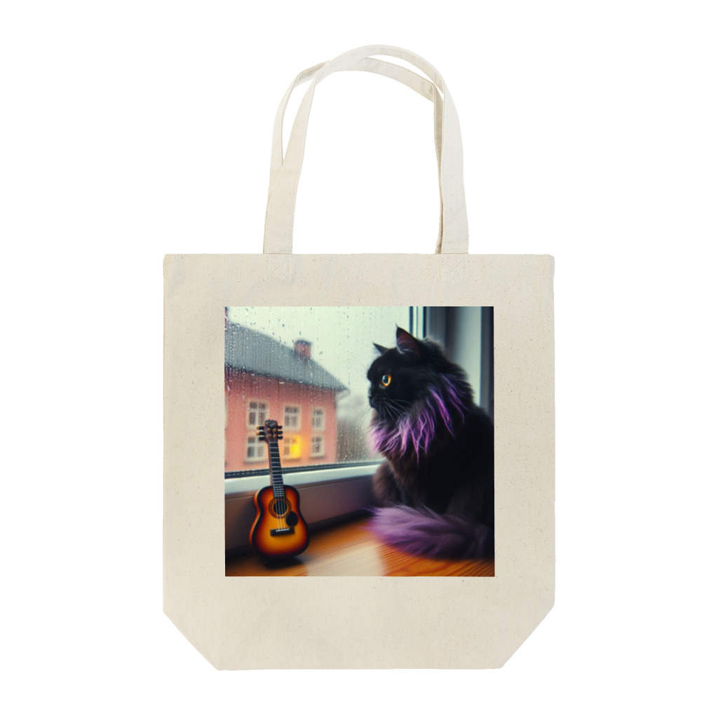 momonekokoの雨とギターと猫 Tote Bag