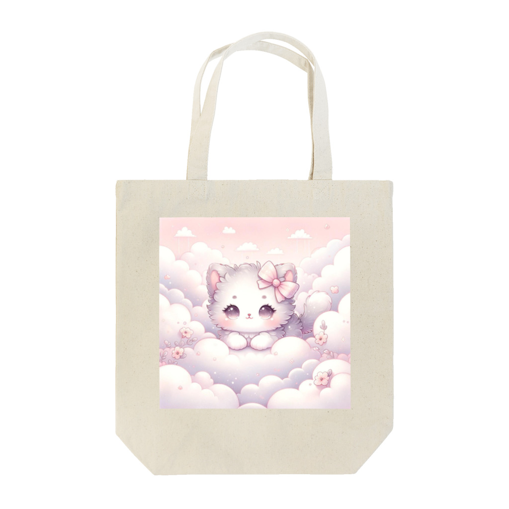 Snow-peaceの「雲の中のふわふわ子猫」 Tote Bag