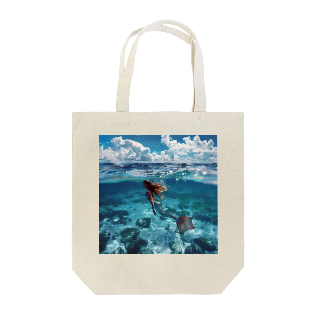 AQUAMETAVERSEのモルジブの大海原で人魚が泳いでいますsanae2074 Tote Bag