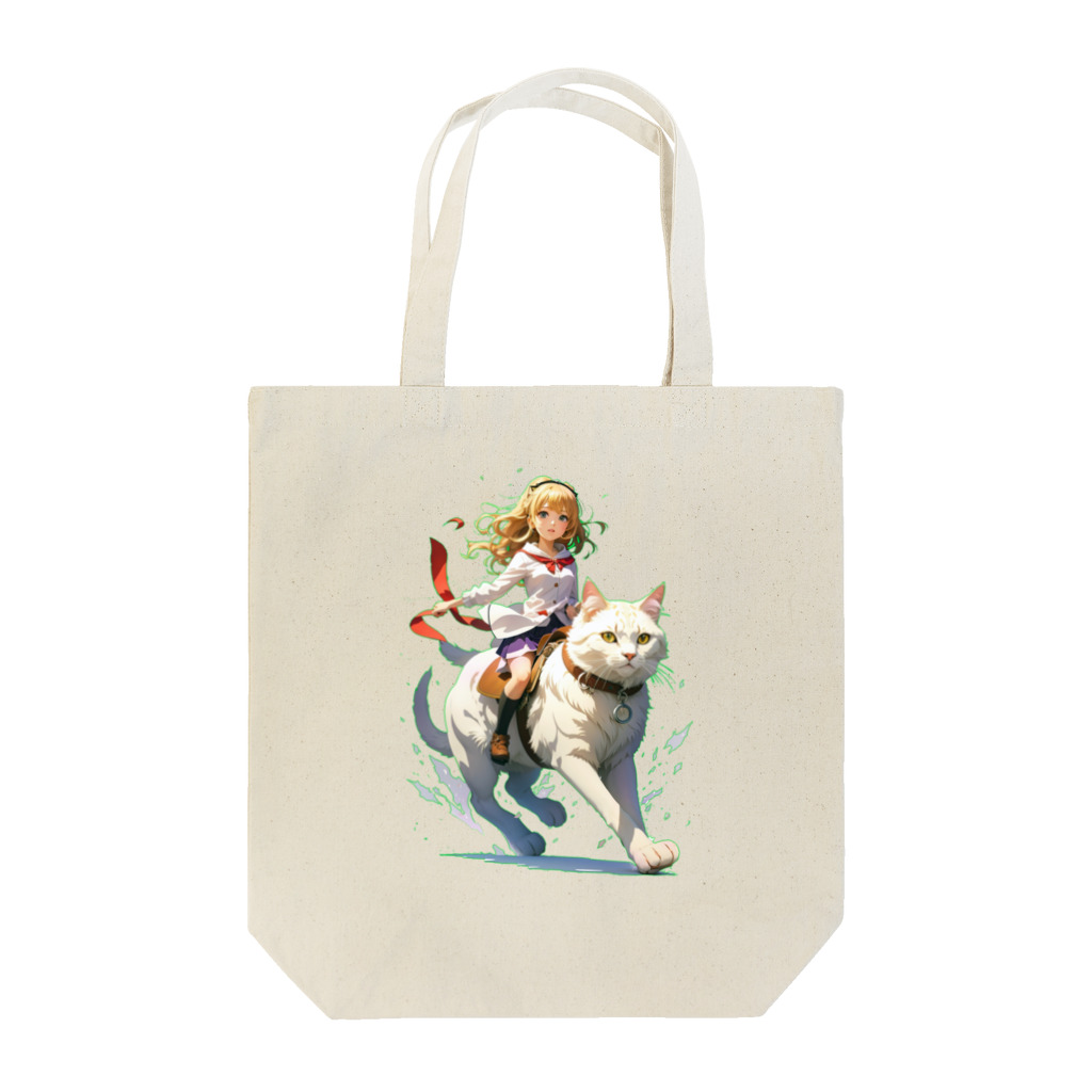 トッパー家のGirl Ride on Cat Tote Bag