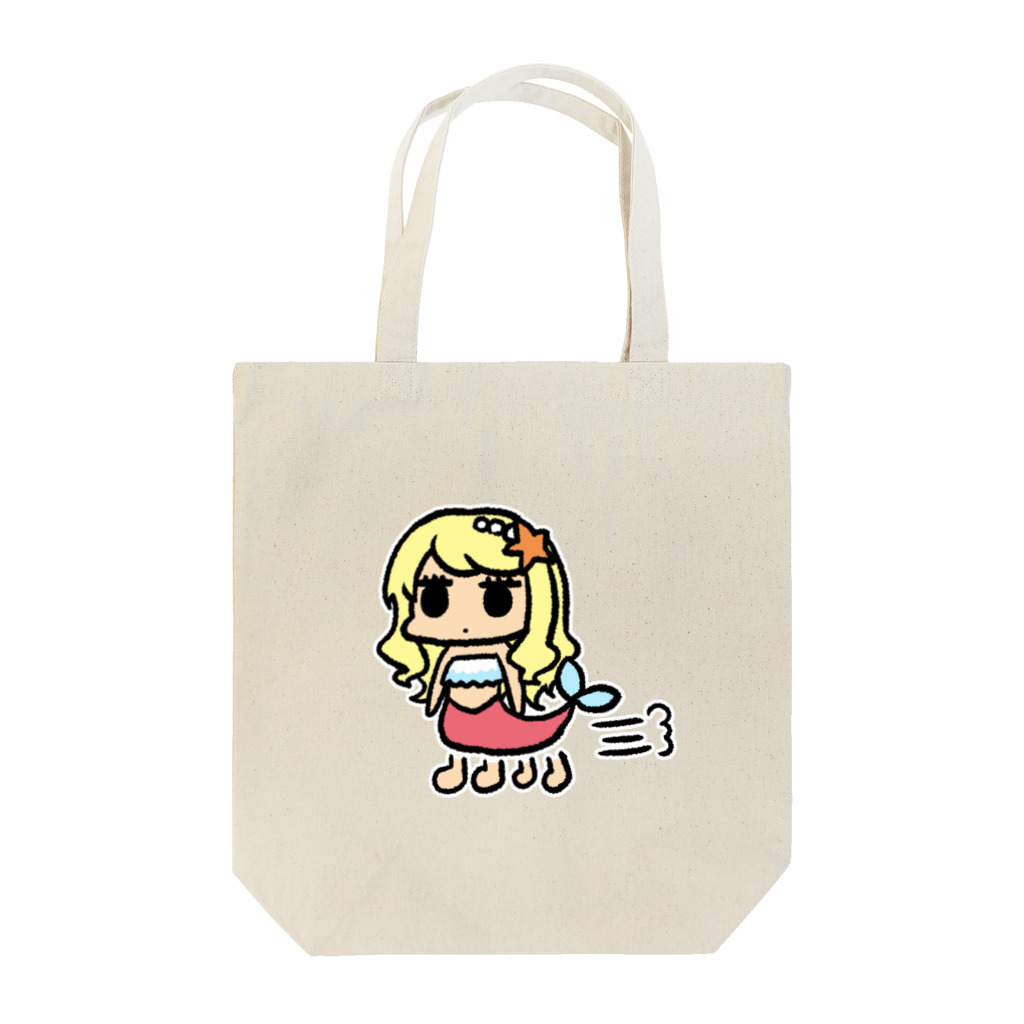 空飛ぶねこちゃん研究所のカサカサ人魚姫 Tote Bag