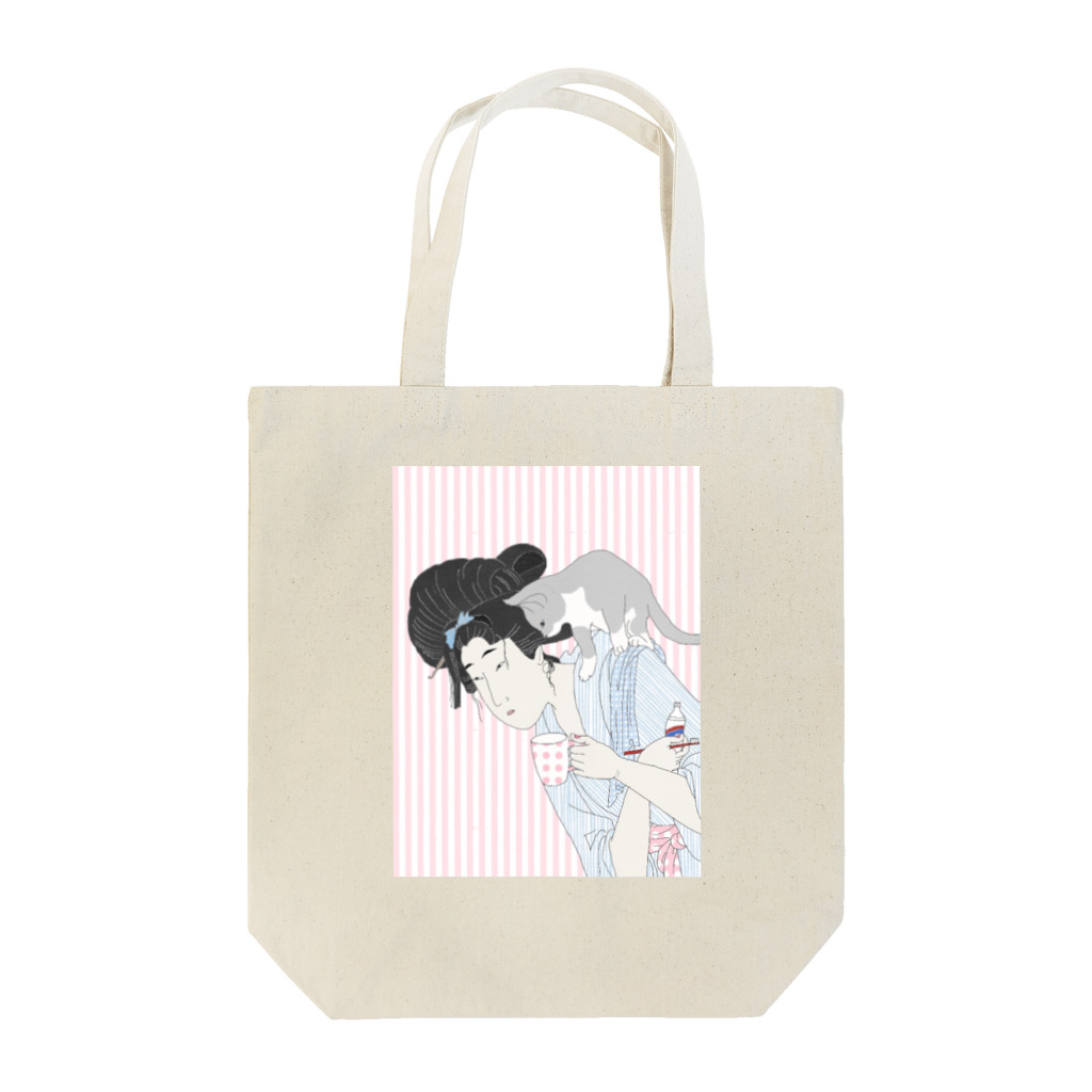 keeeeeep smilingのgood morning from EDO  二日酔いの朝 Tote Bag