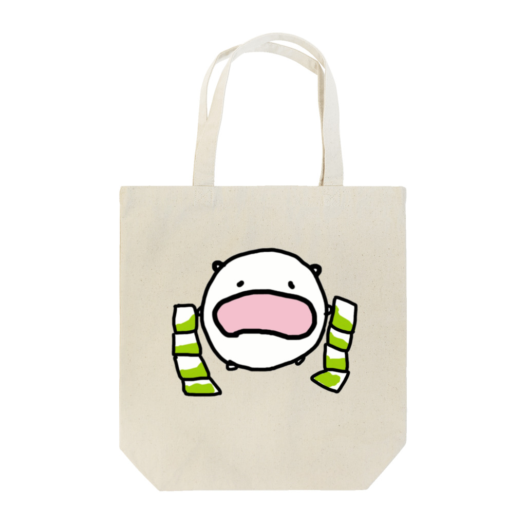 ダイナマイト87ねこ大商会の緑茶パックが連なってるタイプで絶望するねこです Tote Bag