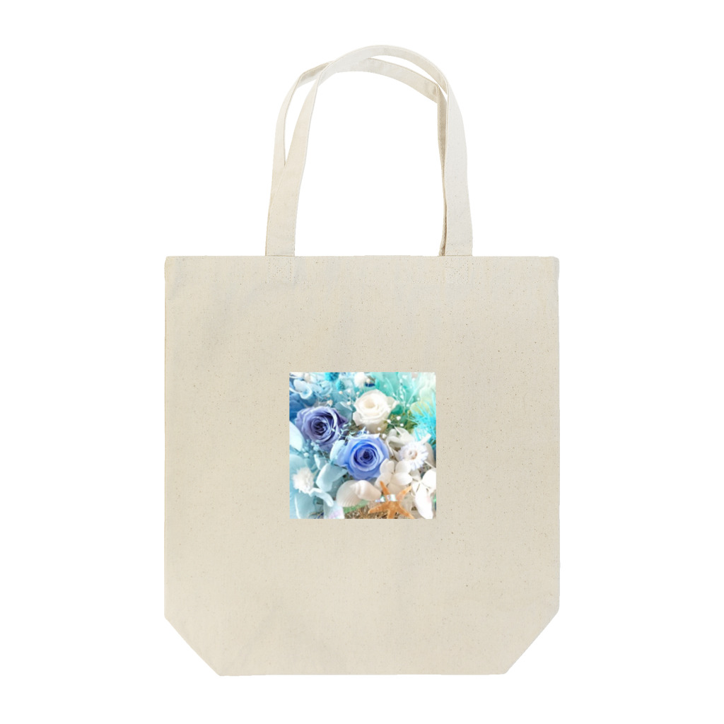 meke flowersのマリンブルーローズのおしゃれな花柄 Tote Bag