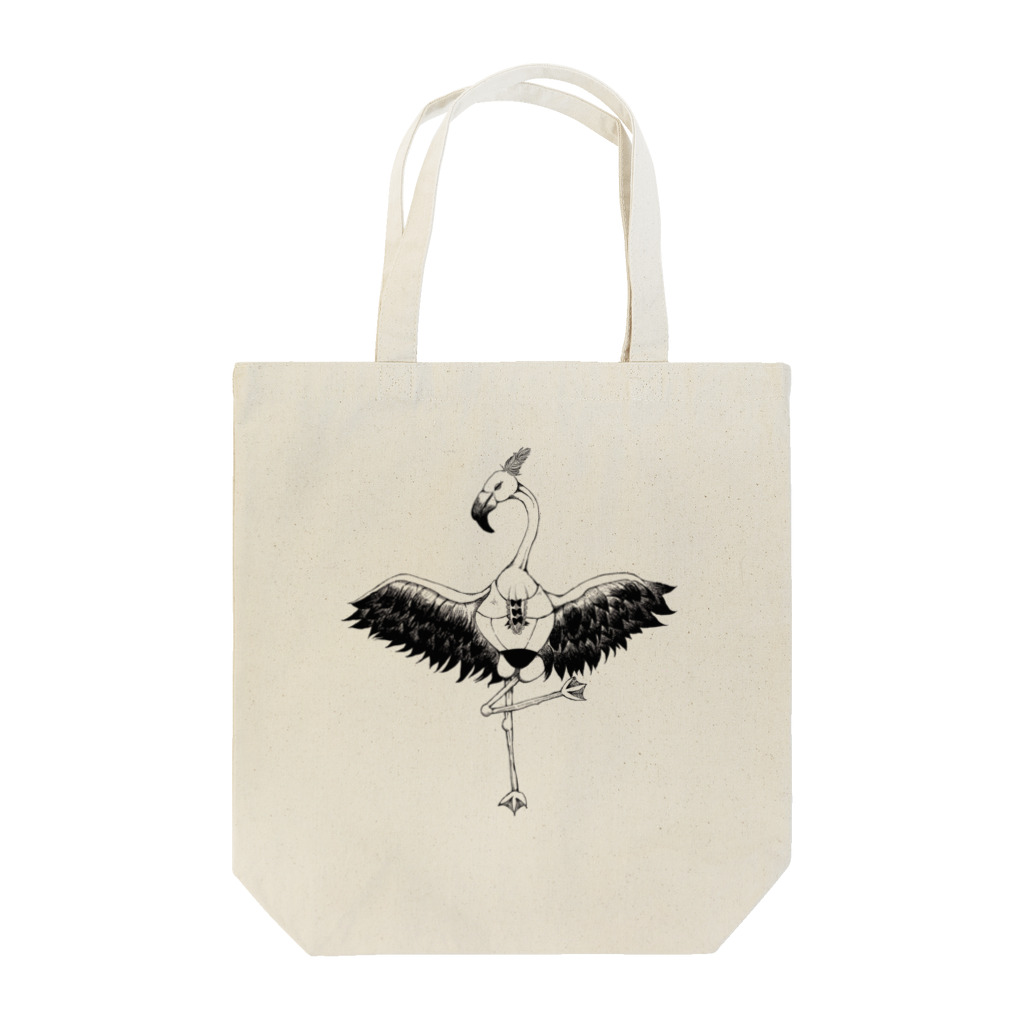 mogula@修行中のDo you know my charm?/フラミンゴ/モノクロ Tote Bag