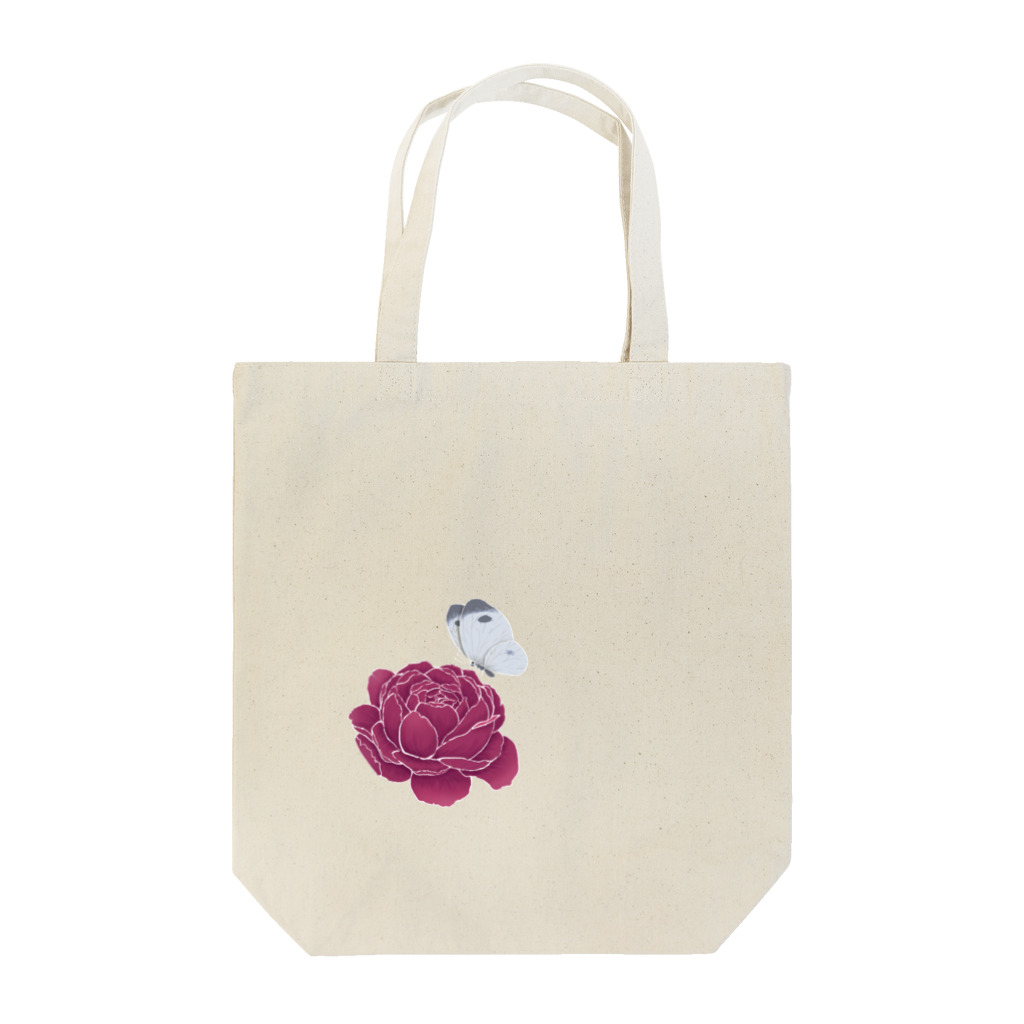 iris_blueの牡丹と蝶 Tote Bag