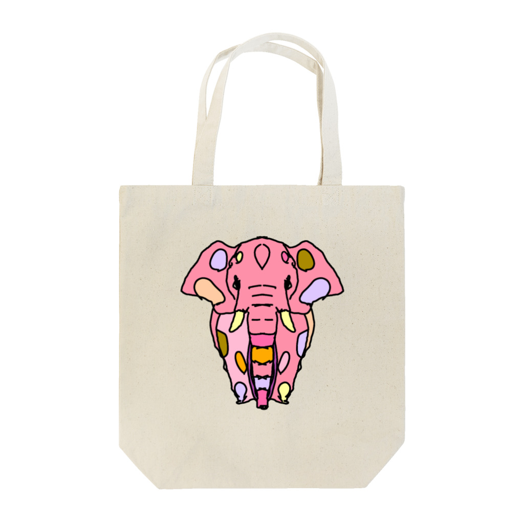 Full of vitality　(フル　オブ　バイタリティ)のElephant☆PINK　(ピンク色の象)　Full of vitality　(フル　オブ　バイタリティ) Tote Bag