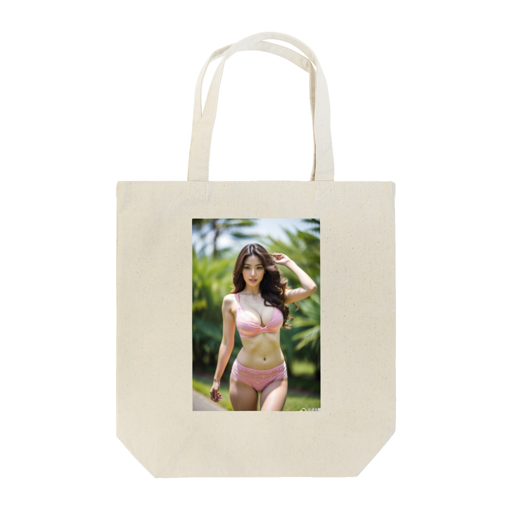 AI美女大好きクラブの「海辺の恋模様: AI美女のビーチウェア・ファンタジー」vol248 トートバッグ