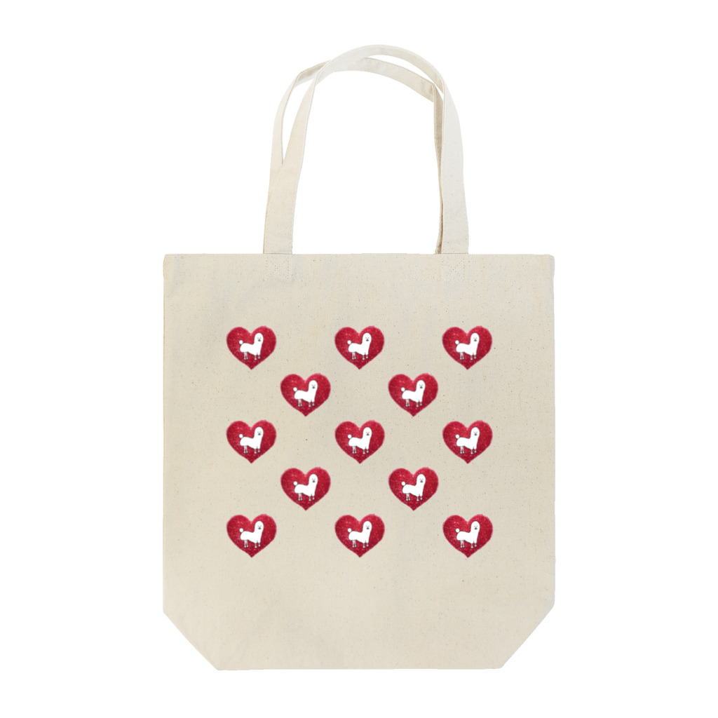 お味噌ちゃん👺LINEスタンプものプードルくん(ハート) Tote Bag