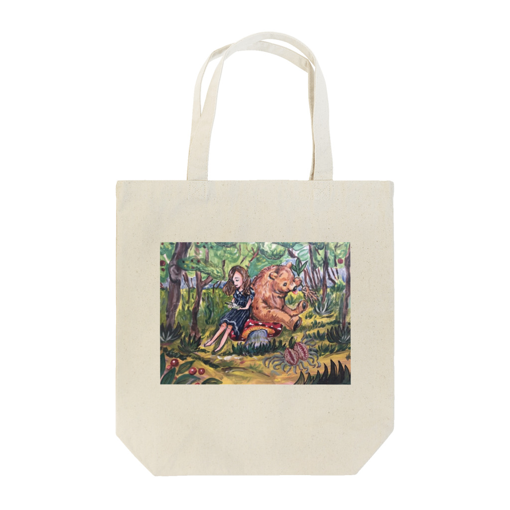 押付美術館のくまと女の子 Tote Bag