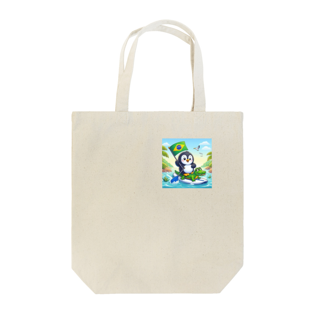 Enjoy 旅SUP!の旅ペンギン　ブラジル　アマゾンでSUP！！ Tote Bag