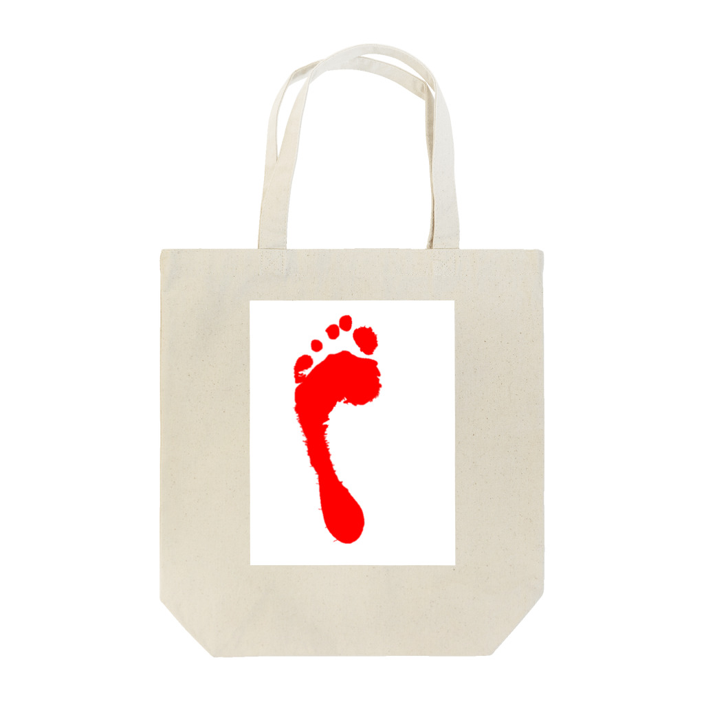 おっくんのふざけた服屋さんの赤い足跡 Tote Bag