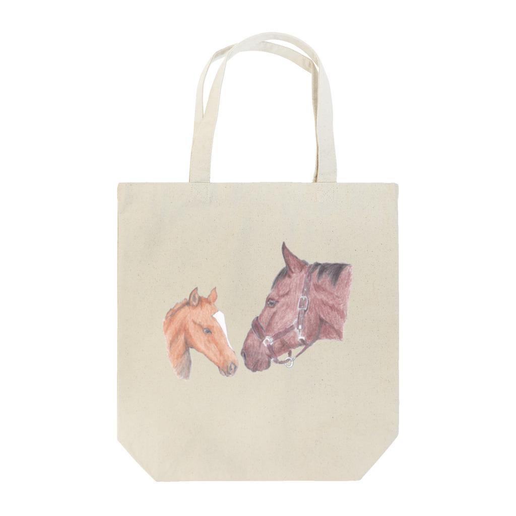 のんちゃん【ゆっくり競馬】ショップのサラブレッド親子 Tote Bag