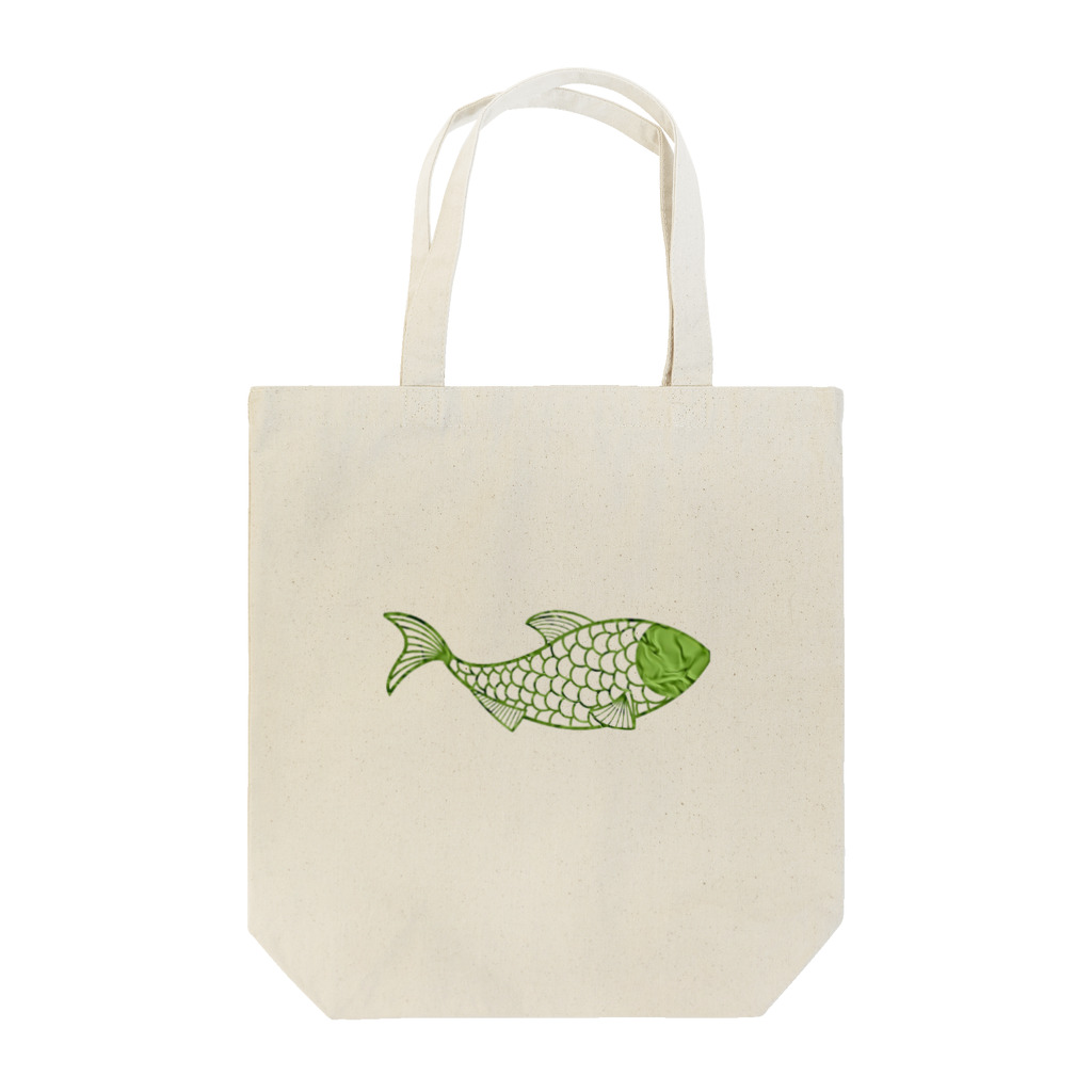 mumusの魚　green トートバッグ