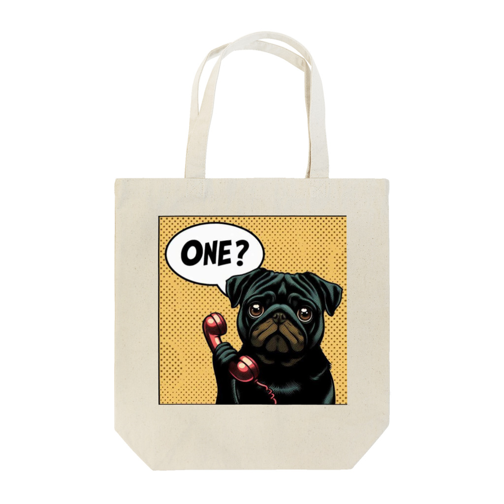 黒パグ🖤Black Pug laboratory🖤のONE? Pug series Tote Bag