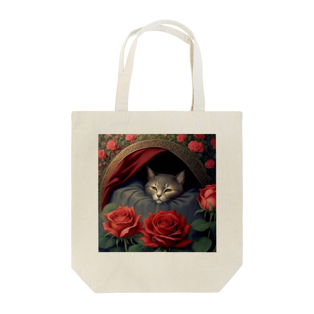 LunaNocturneのねこちゃんとお花 Tote Bag