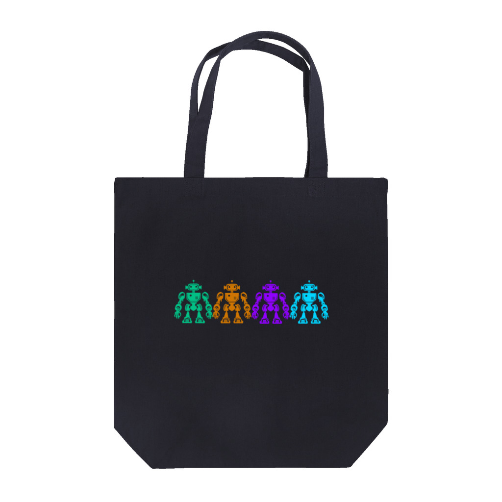 mirinconixの色違いの4機のレトロなロボット Tote Bag