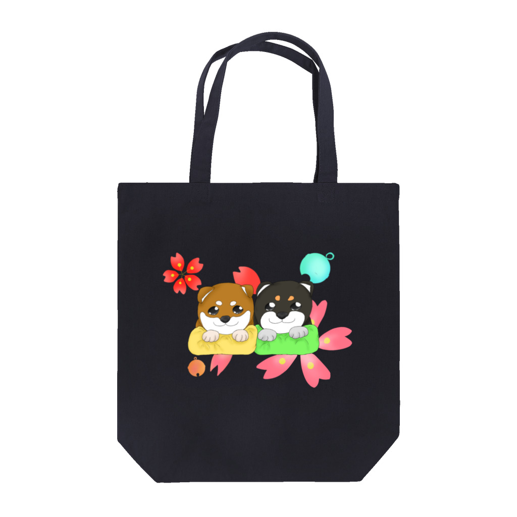 Lily bird（リリーバード）の柴犬ベビーず 和柄背景① Tote Bag