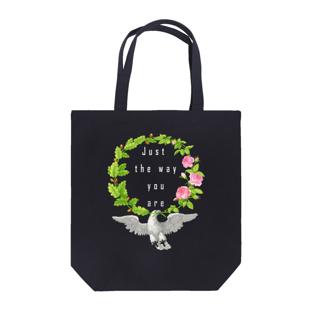 PALA's SHOP　cool、シュール、古風、和風、の幸福を運ぶ鳥「Just the way you are」 Tote Bag