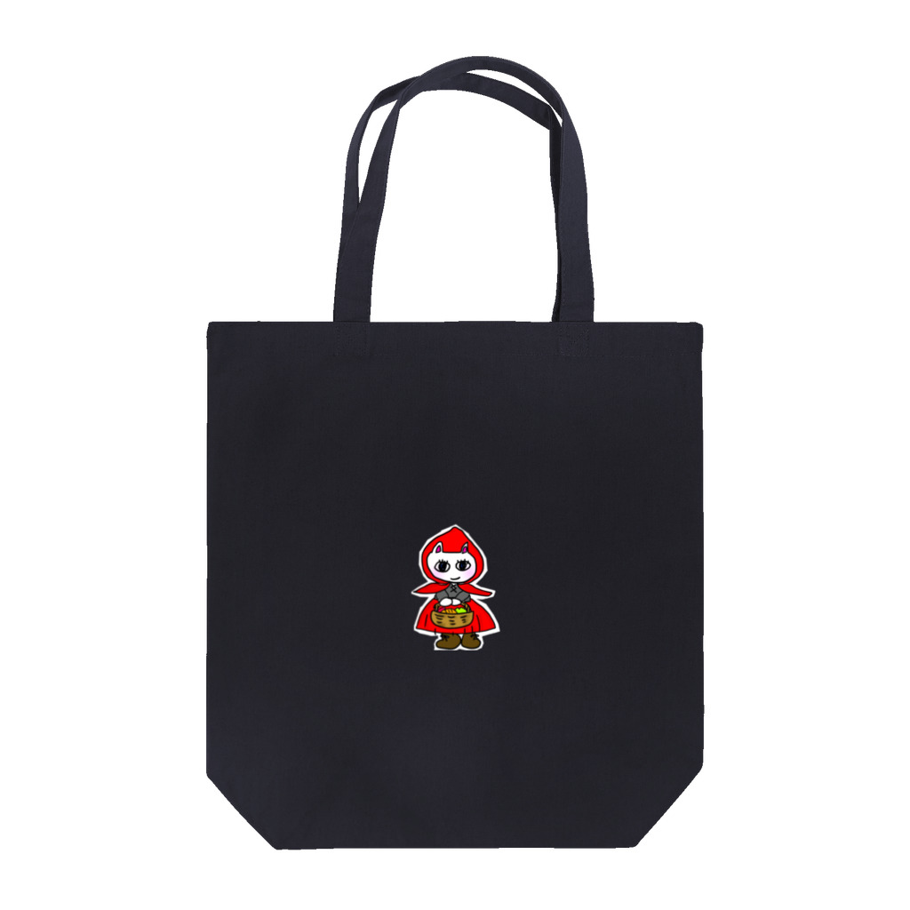 水色プリントの必殺！ねこずきんちゃん♪ Tote Bag