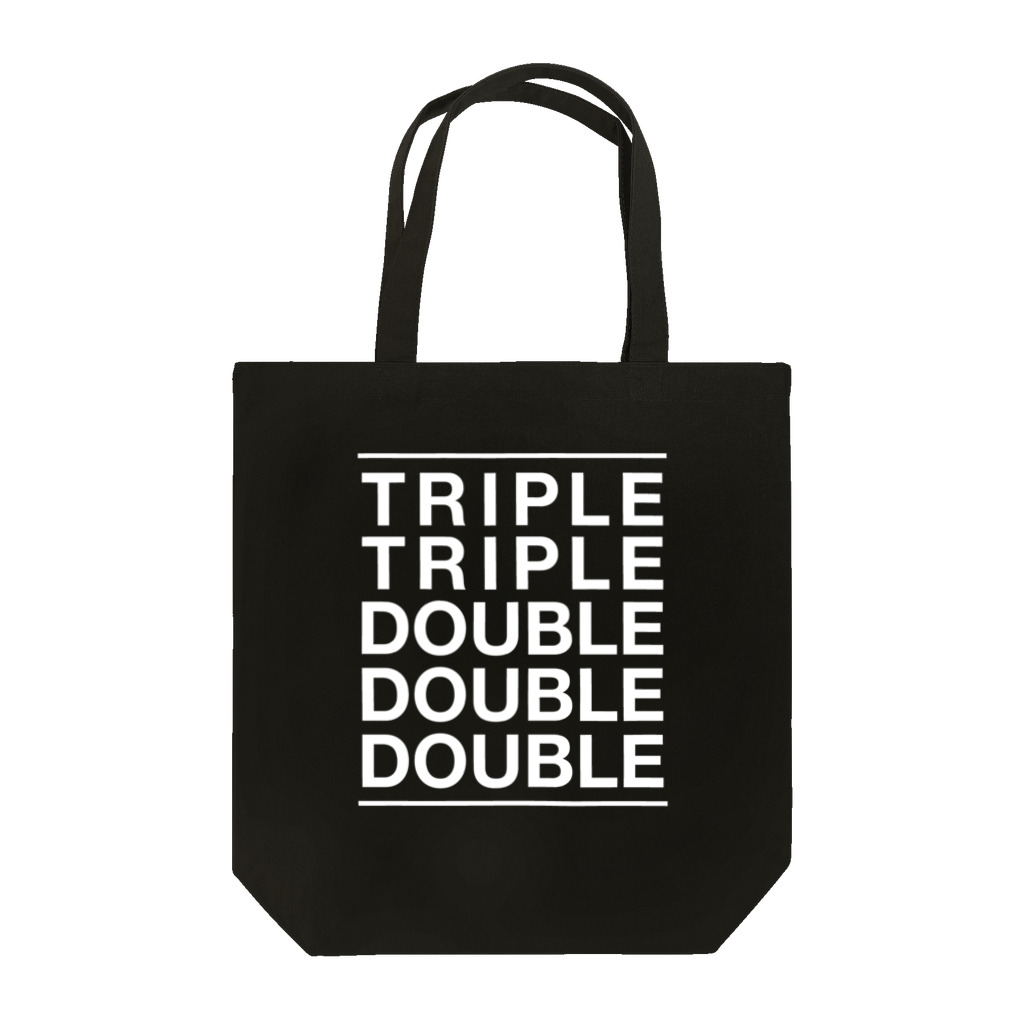 SaaStyle -サースティル-のT2D3（白プリント）トートバッグ Tote Bag