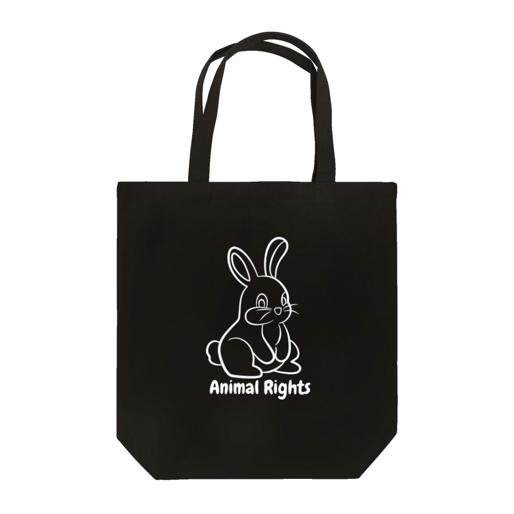 VEGAN SHOP FREEのアニマルライツうさちゃん（白） トートバッグ