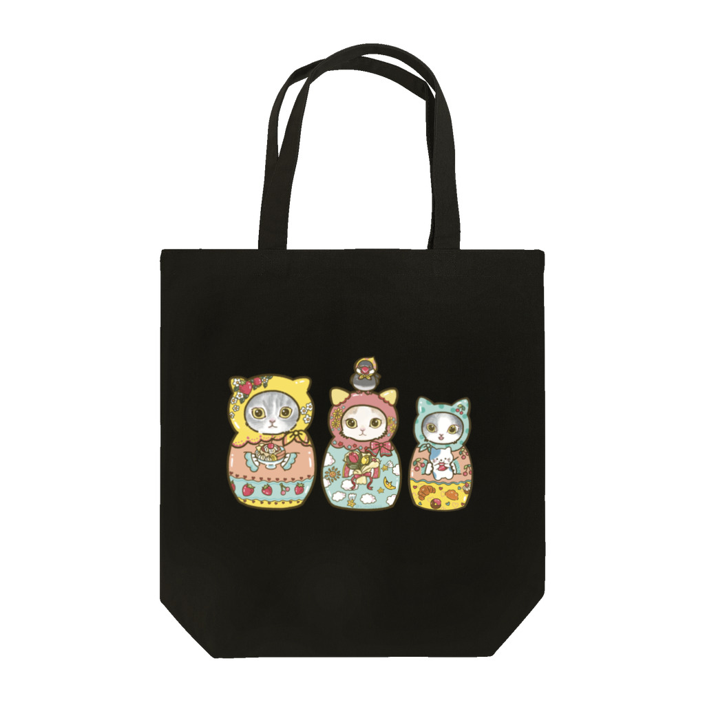 猫のきぬくんのお店のマトニャーシカ　プリンちゃん一家 Tote Bag