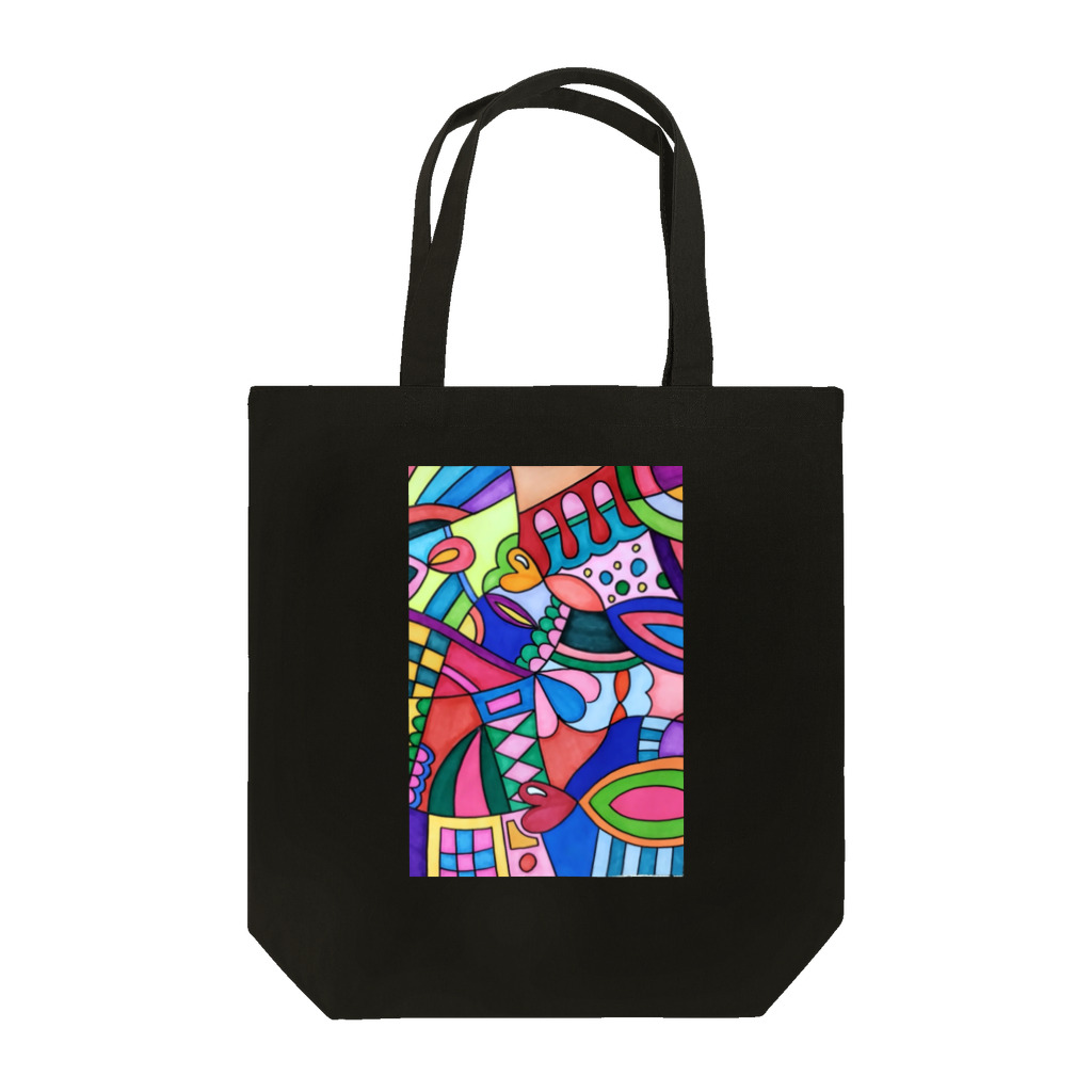 結華の障害者アート 手描きイラスト カラフル Tote Bag