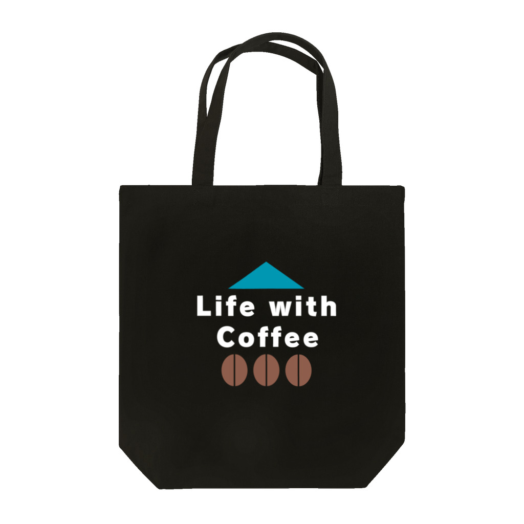 leisurely_lifeのLife with Coffee(白文字) トートバッグ