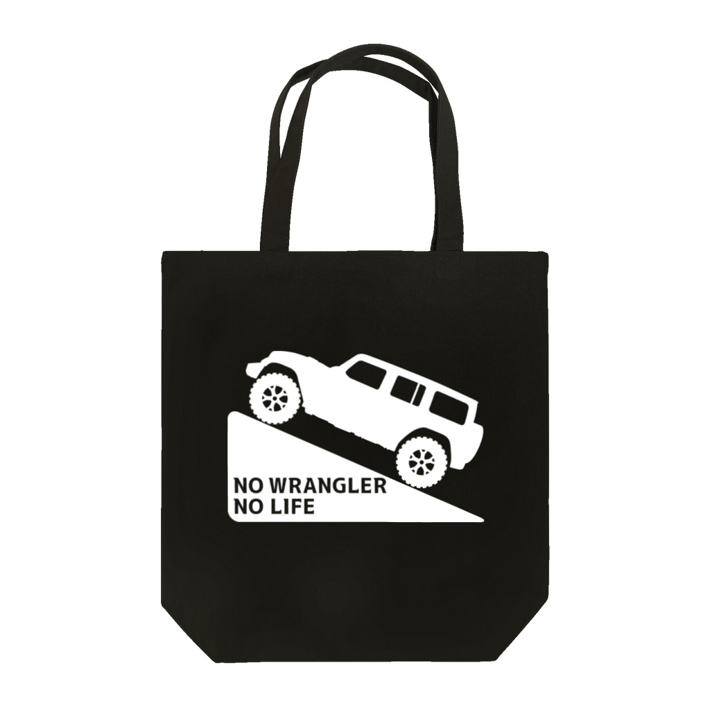 QUQU_WORKSのノーラングラーノーライフ 登坂デザイン ジープ ホワイト Tote Bag