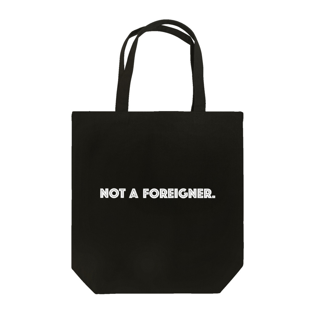 mincora.のNOT A FOREIGNER.(外人ではない) white ver. 01 トートバッグ