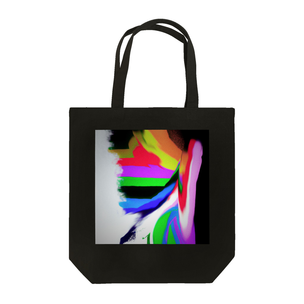 smoke-smokeのRainbow-Line Tote Bag