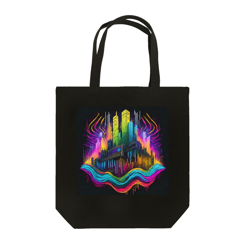 のんびりアート工房のサイバーパンク都市 Tote Bag