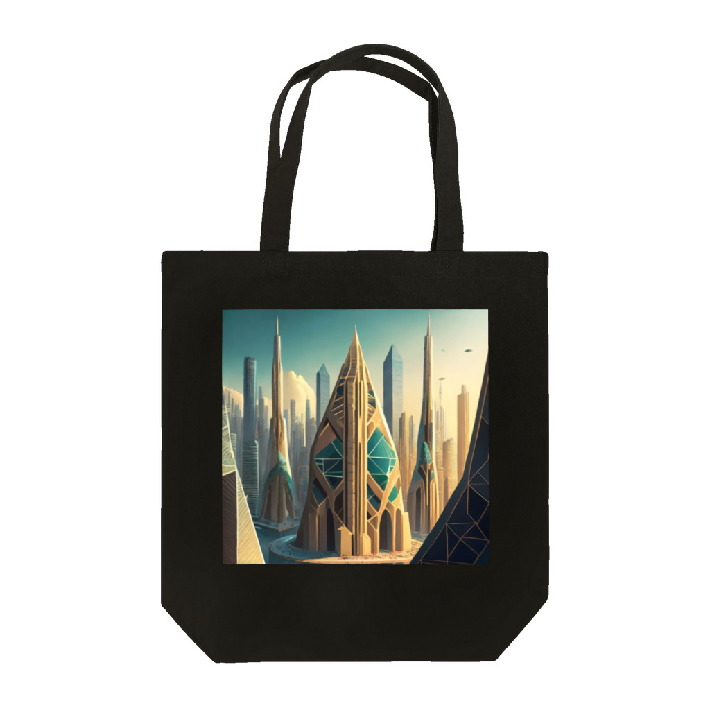 のんびりアート工房のジオメトリック都市 Tote Bag