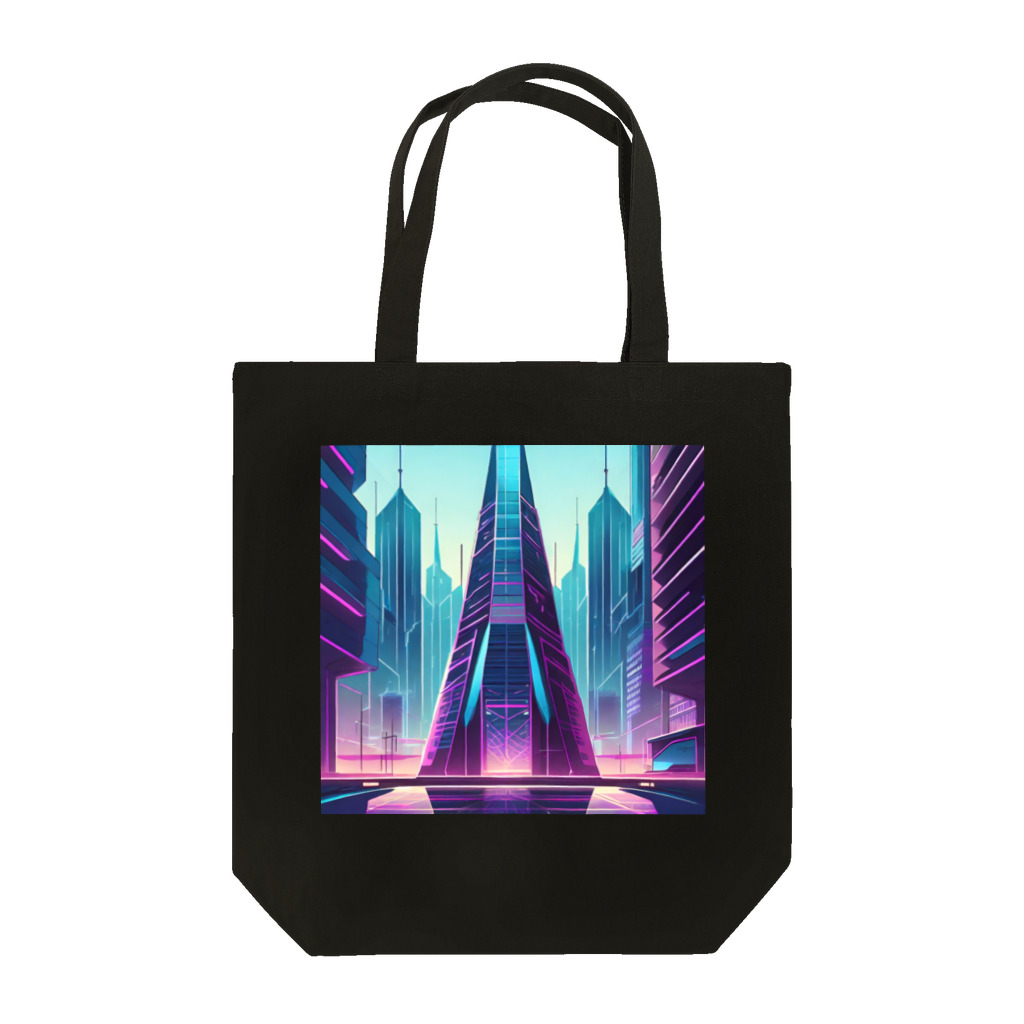 のんびりアート工房のサイバーパンク都市 Tote Bag