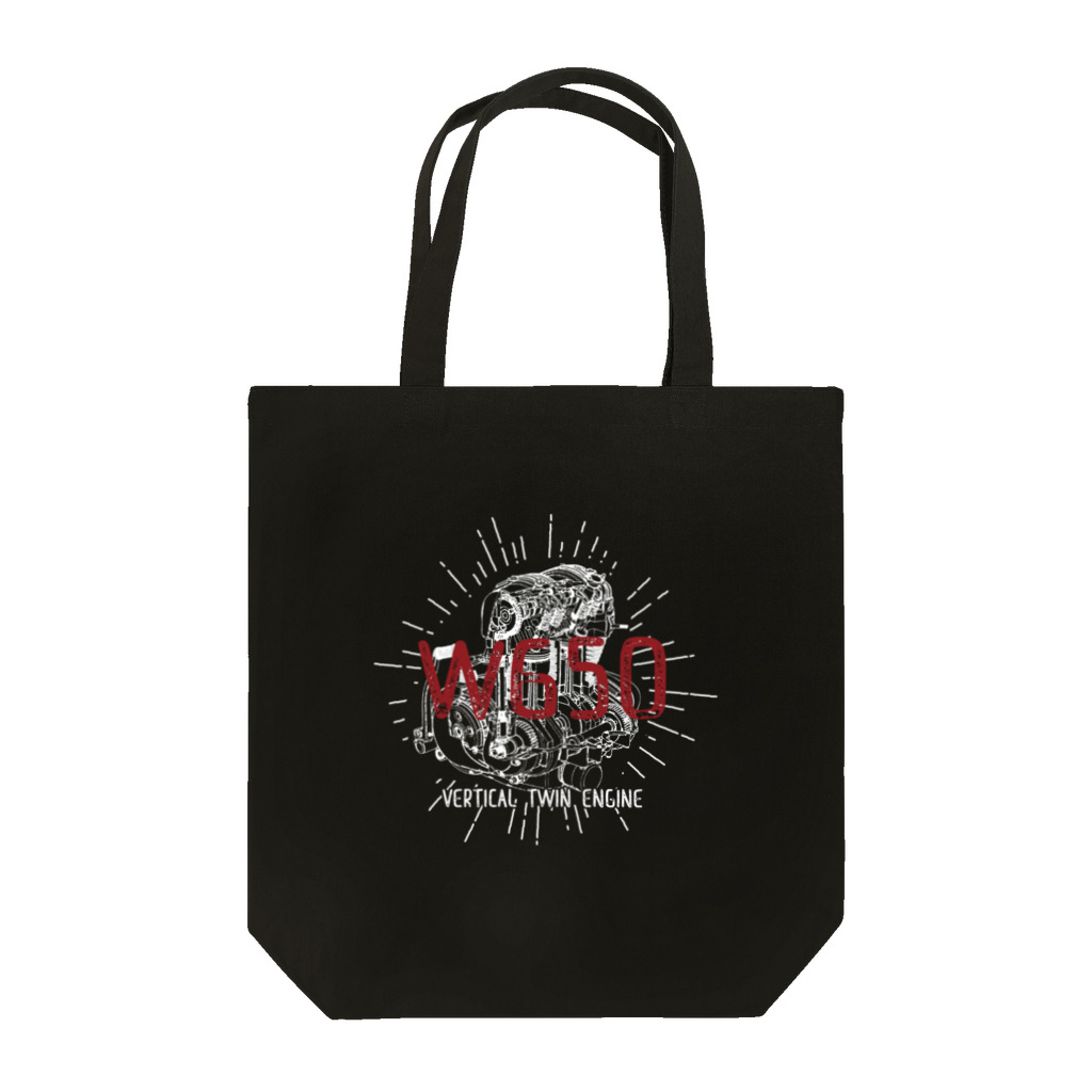 Too fool campers Shop!のW650 ENGINE トート(黒) Tote Bag