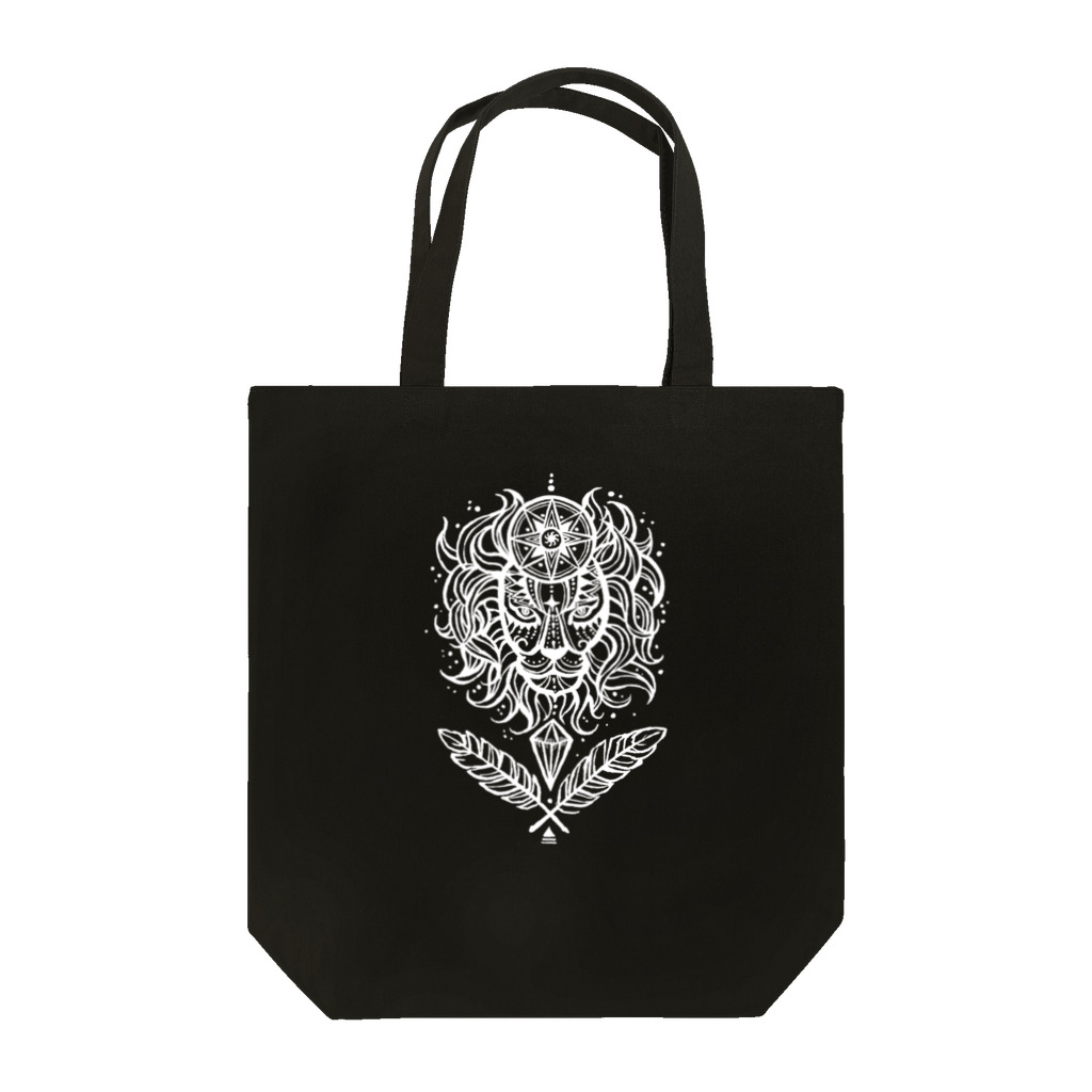 魔法のアイテム屋　SUZURI店の宇宙ライオン（ホワイト） Tote Bag