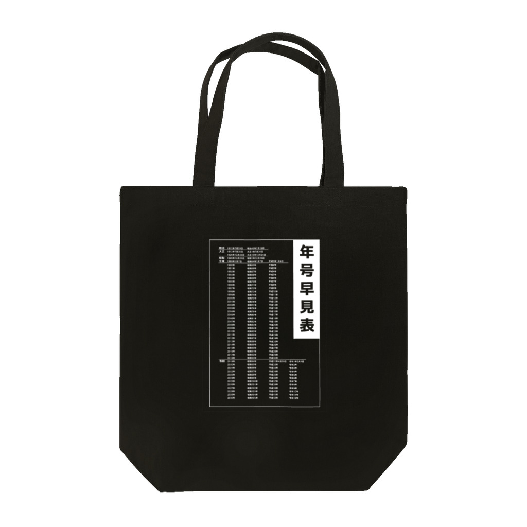 kazu_gの年号早見表!(濃色用) Tote Bag