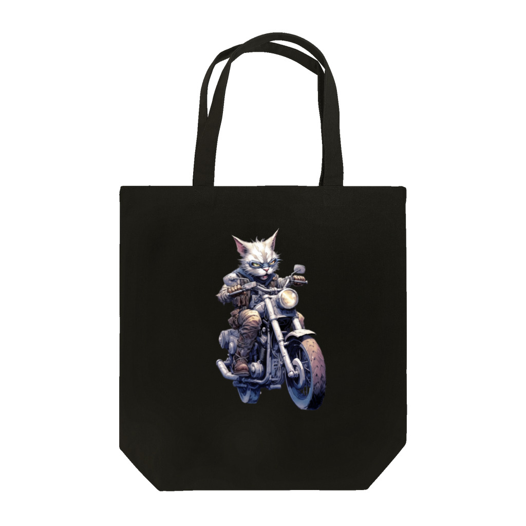 たゆたゆのバイクに乗る猫 Tote Bag