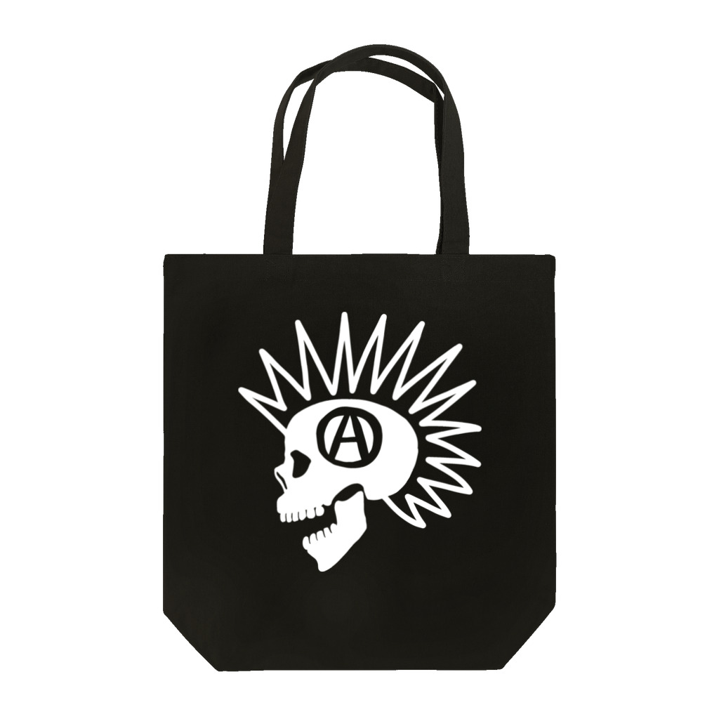 QUQU_WORKSのモヒカンスカル ホワイト Tote Bag