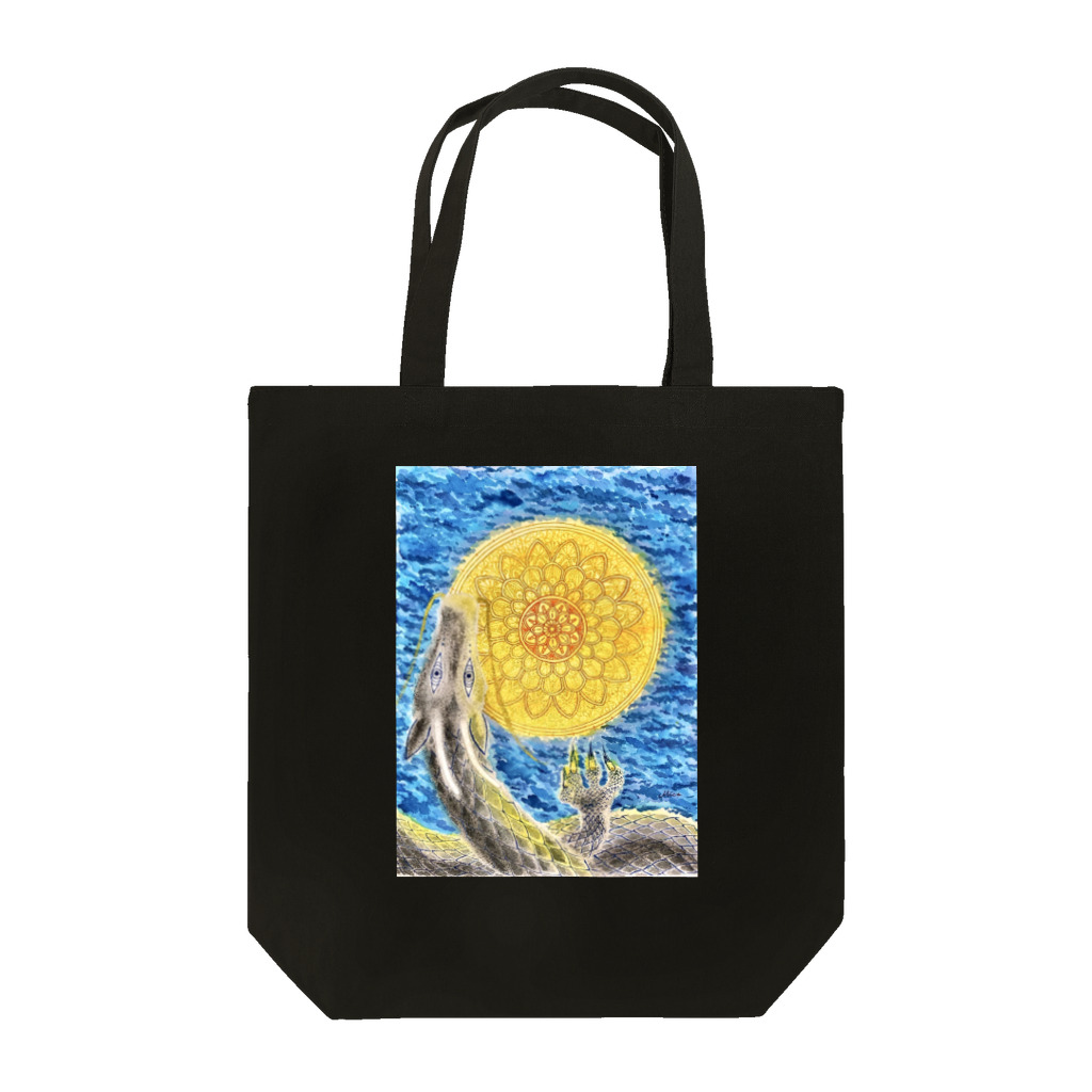 ねこのび屋の龍と曼荼羅・月夜 Tote Bag