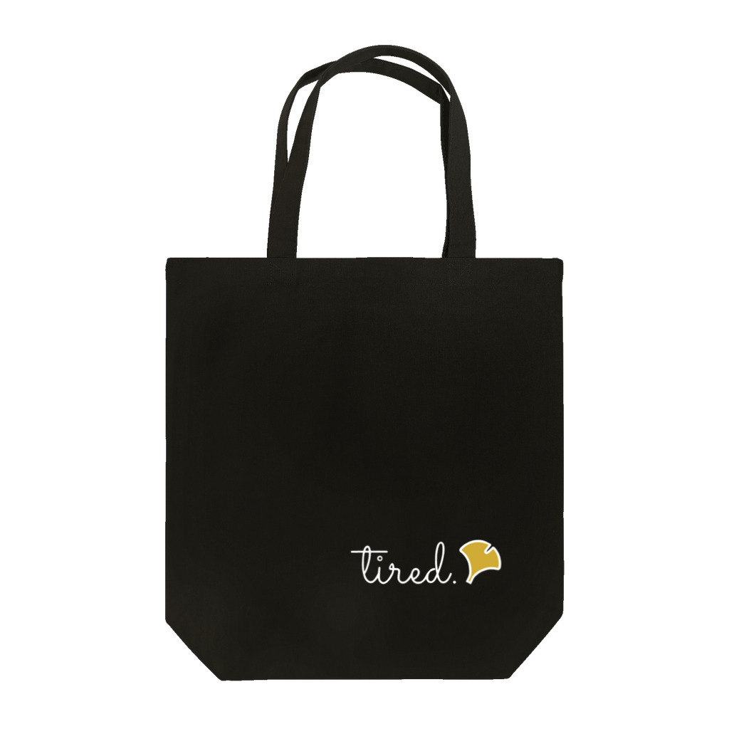 tired.の【オータム】ロゴBホワイト Tote Bag