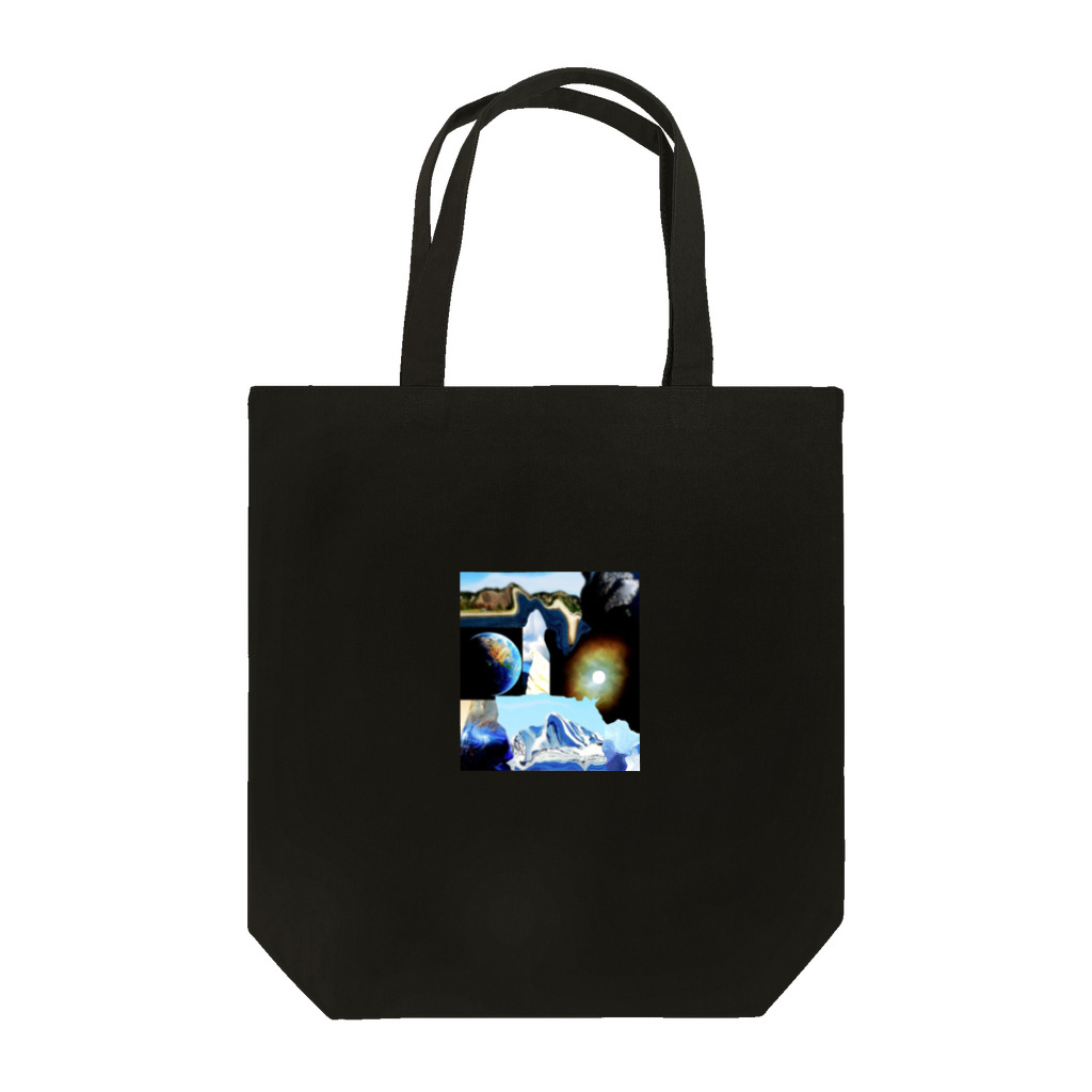 love and peace and alien spaceの青　白　黒 Tote Bag