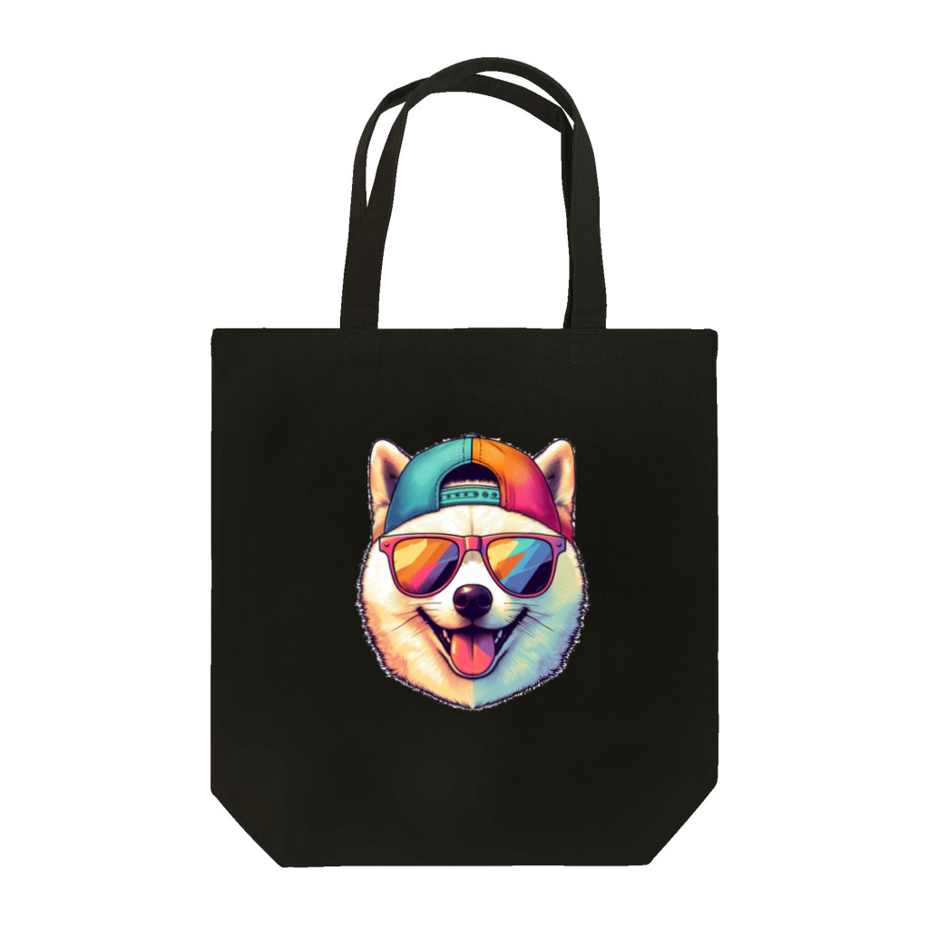 柴犬に囲まれたいのキャップにサングラスの白柴犬 Tote Bag