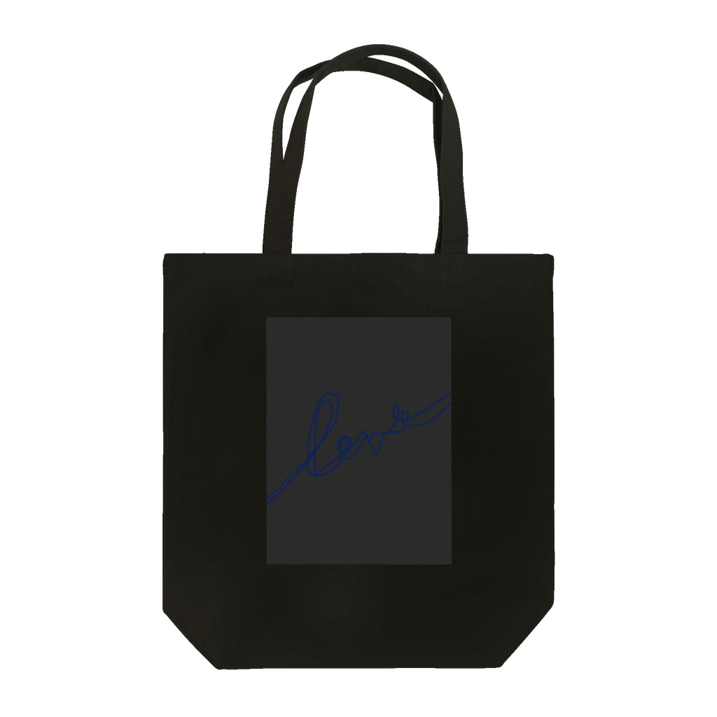 rilybiiのBlue LogoArt × Charcoal トートバッグ